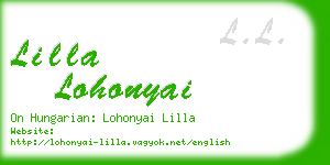 lilla lohonyai business card